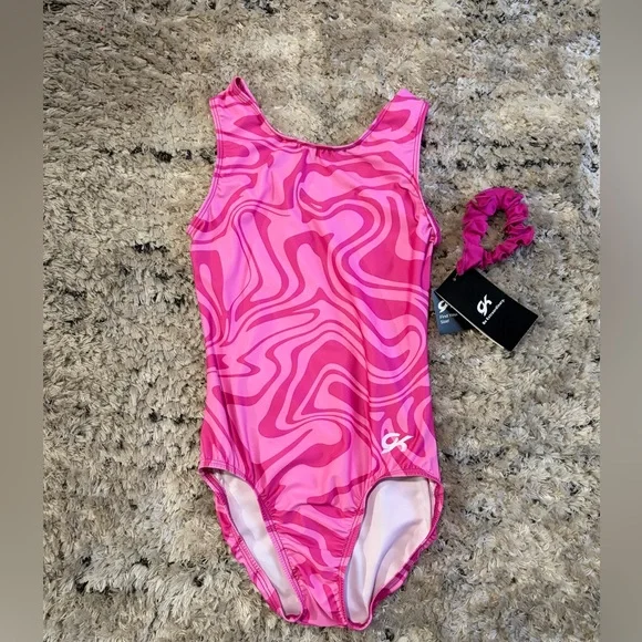 Gk Pink Swirl Pattern leotard adult small - Picture 1 of 2
